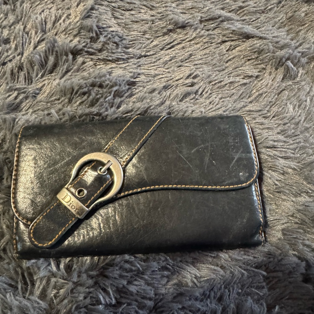 Dior Black Leather Women's Clutch
